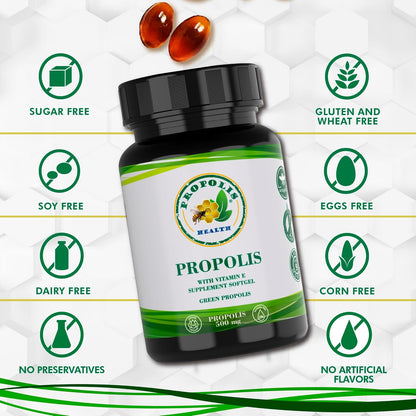 Propolis Health Propolis Capsules 1000mg with Vitamin E – 100 Capsules
