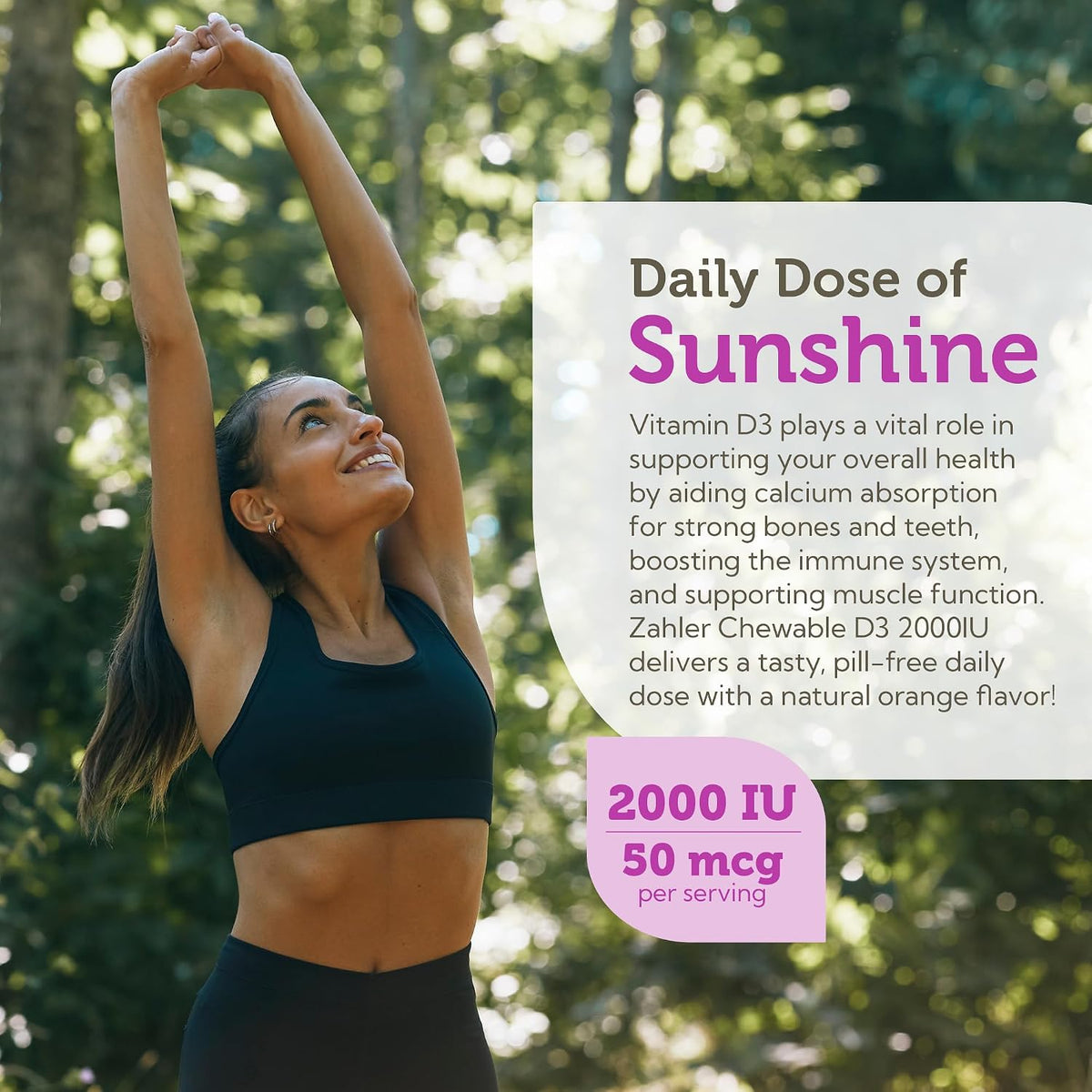 Zahler Vitamin D3 Chewable 2000IU - Orange Flavoured Tablets (120 Count) - görsel 4