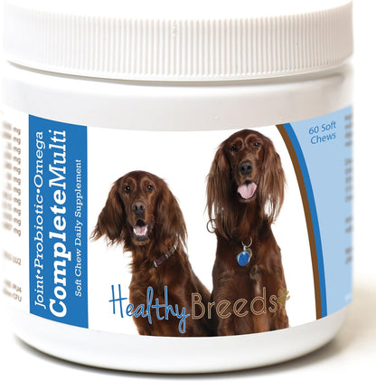 Healthy Breeds Irish Setter All in One Multivitamin - Complete with Probiotics, Glucosamine, Chondroitin & Omegas - 60 Soft Chews