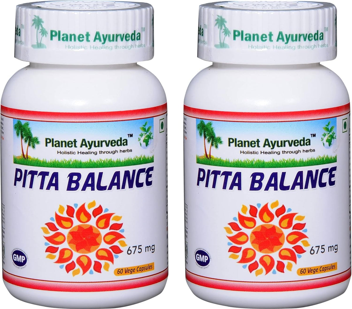 Planet Ayurveda Pitta Balance – 500mg Vegetable Capsules (2 Bottles) - görsel 1