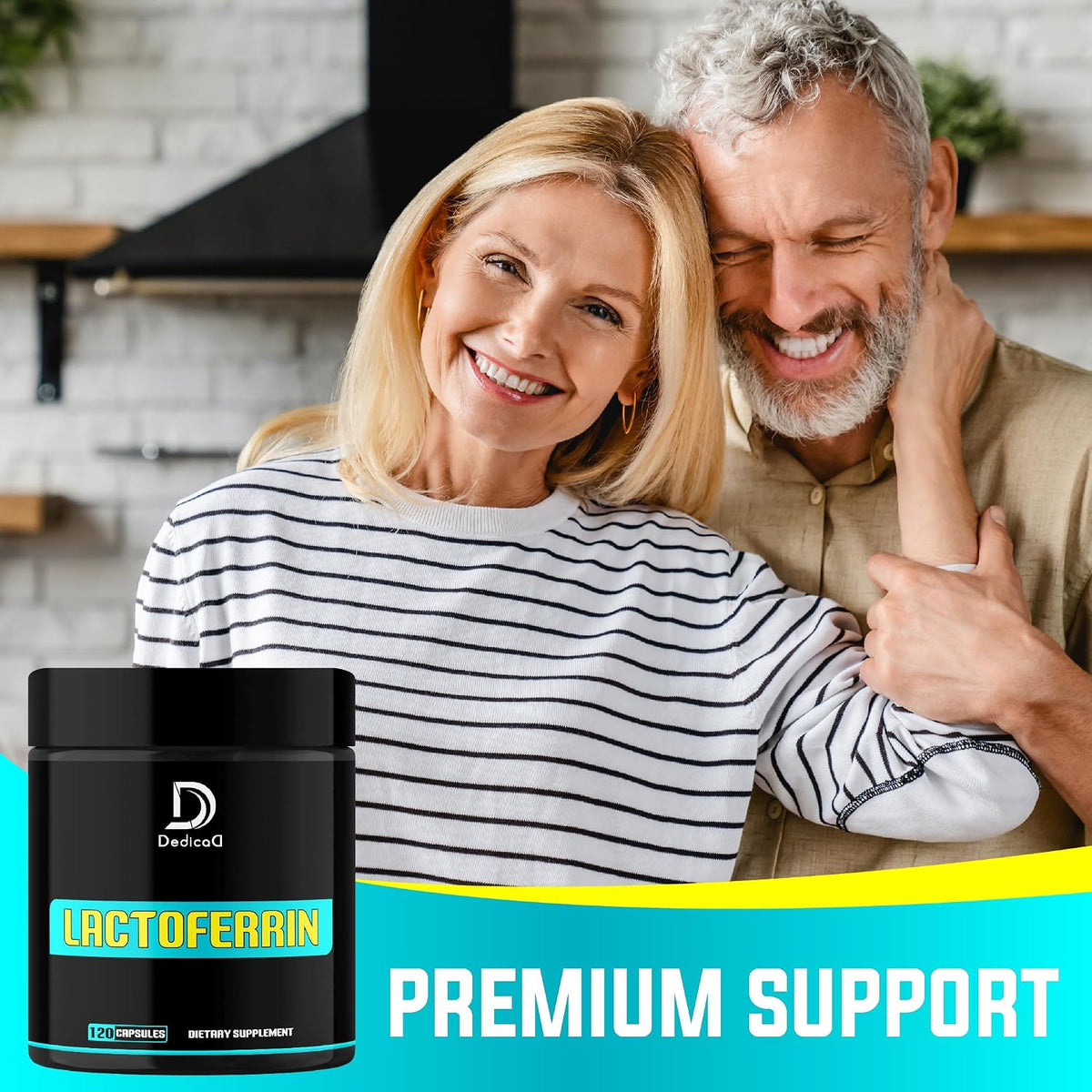 DEDICAD 500mg Lactoferrin Supplement - 120 Capsules for 2-Month Supply - görsel 5