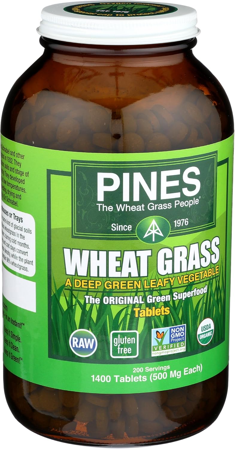 Pines Organic Wheat Grass, 1400 Tablets - görsel 2