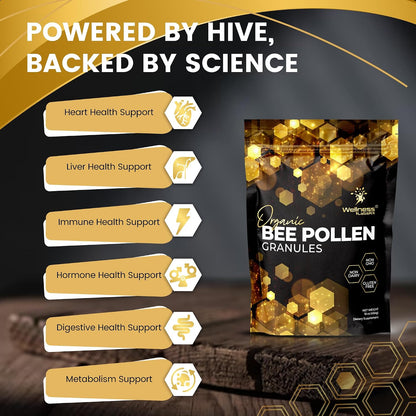 WellnessLabsRX Bee Pollen Granules - Third-Party Tested, 454 g - Keto-Friendly Superfood Supplement