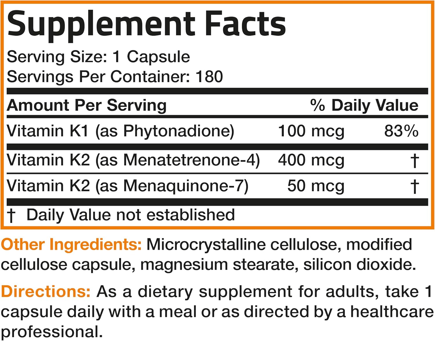 Bronson Vitamin K Triple Play - Full Spectrum Complex with K1, K2 MK4 & MK7, 180 Capsules - görsel 8
