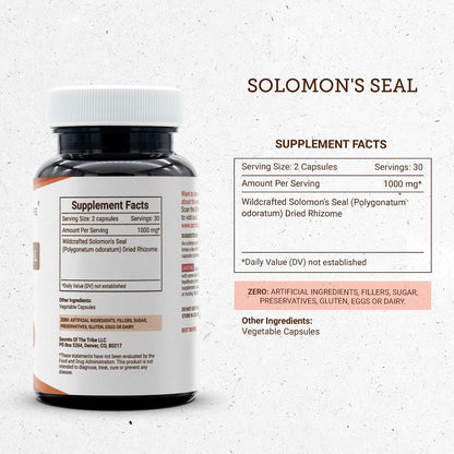 Secrets of the Tribe Solomon's Seal 60 Capsules, 1000 mg – Wildcrafted Dried Rhizome