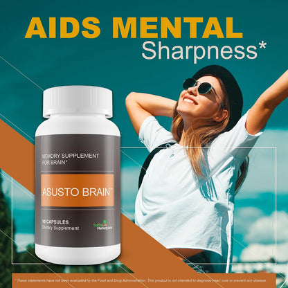 Asusto Brain Supplement – Natural Memory and Focus Support Nootropic