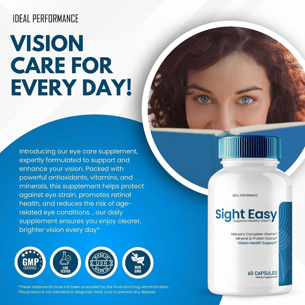 Sight Easy Eye Vitamins & Mineral Supplements Capsules – Maximum Strength, All-Natural Formula (Pack of 5) - görsel 5