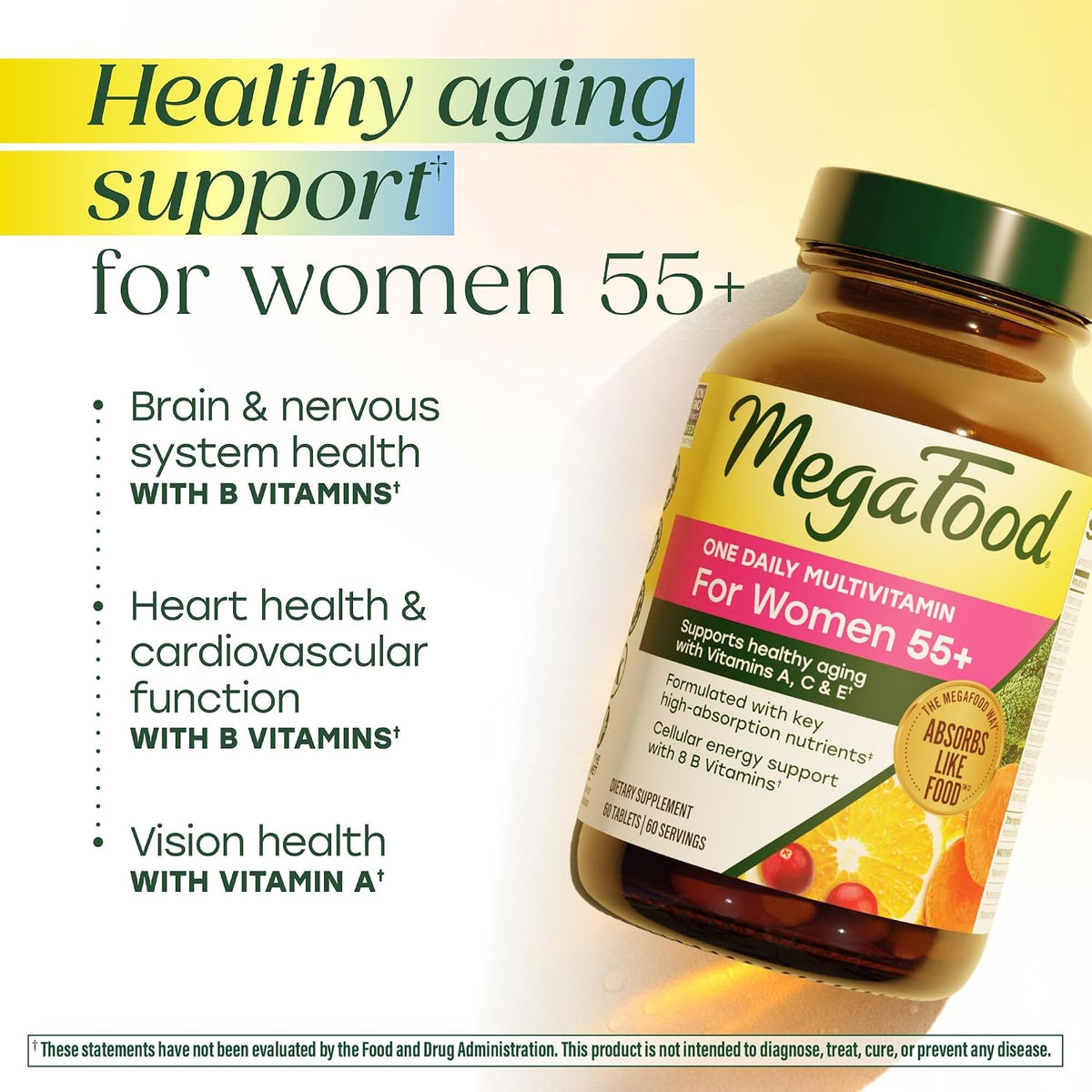 MegaFood Women 55+ Multivitamin - Vitamin D3, C, Zinc, B12 & Folate for Healthy Ageing - görsel 4
