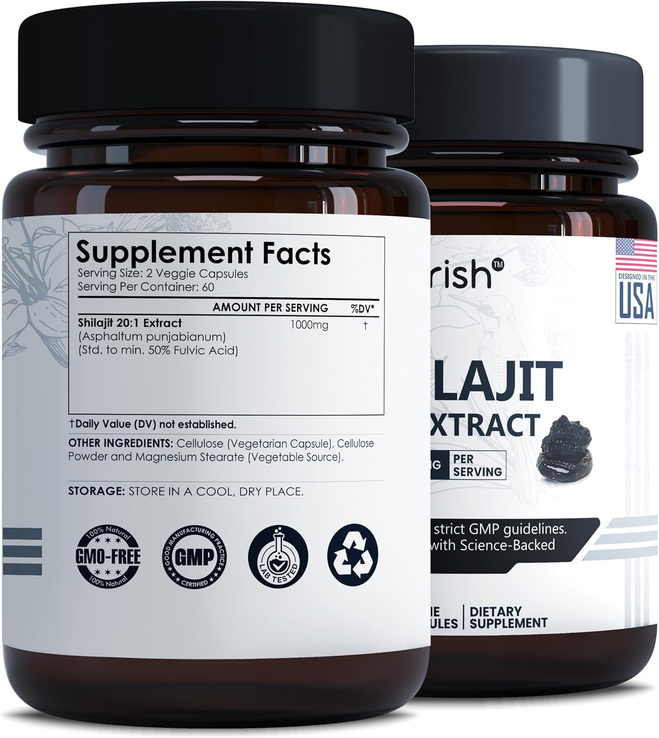 Pure Shilajit Capsules 1000 mg, 120 Capsules with Fulvic Acid & 85+ Trace Minerals - görsel 2