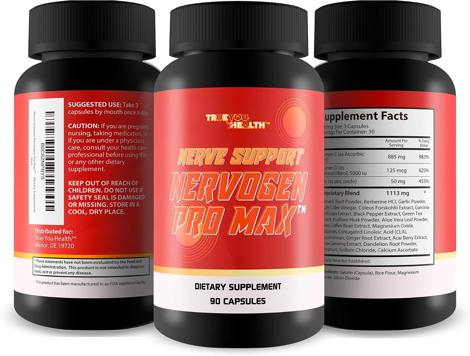Nerve Support Nervogen Pro Max - Premium Nerve Health Support Formula with Vitamin C, Vitamin D, Turmeric - görsel 4