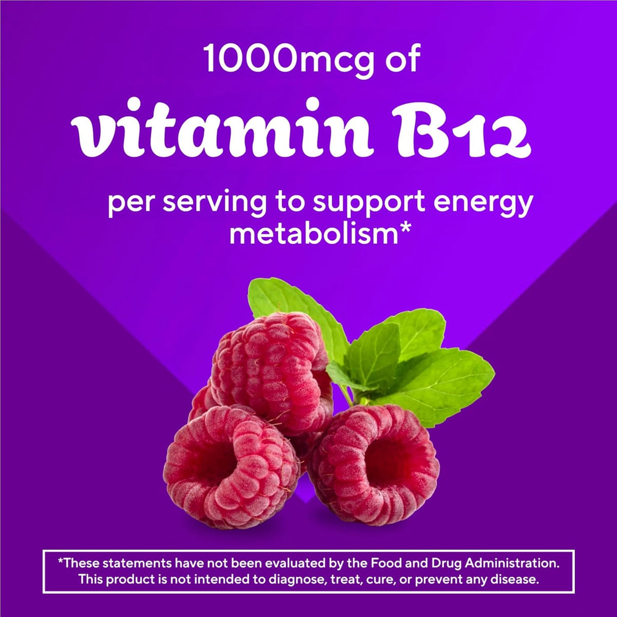 Vitafusion Vitamin B12 Gummies, 1000 mcg, 60 Count, Raspberry Flavour - görsel 5