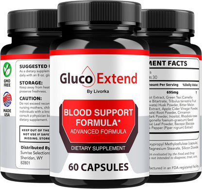 Gluco Extend Capsules – Supports Healthy Levels, All Natural Ingredients, 60 Count