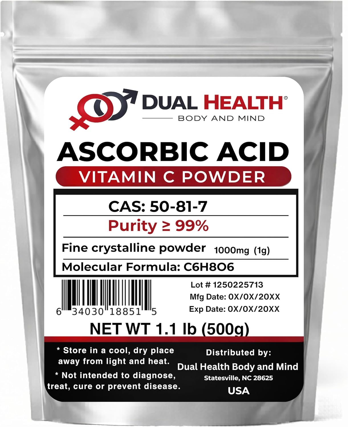 Ascorbic Acid Pure Vitamin C Powder (500g) - görsel 1