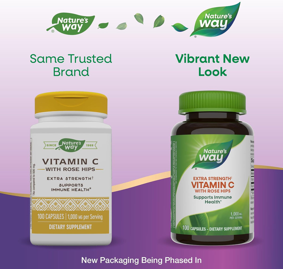 Nature's Way Vitamin C 1000 mg with Rose Hips, 1000 mg per Serving, 100 Capsules, Pack of 2 - görsel 3