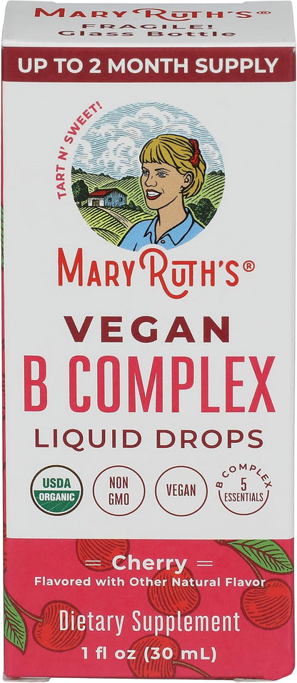 Mary Ruth's Vitamin B Complex Drops – Organic Tart Cherry, 30 ml