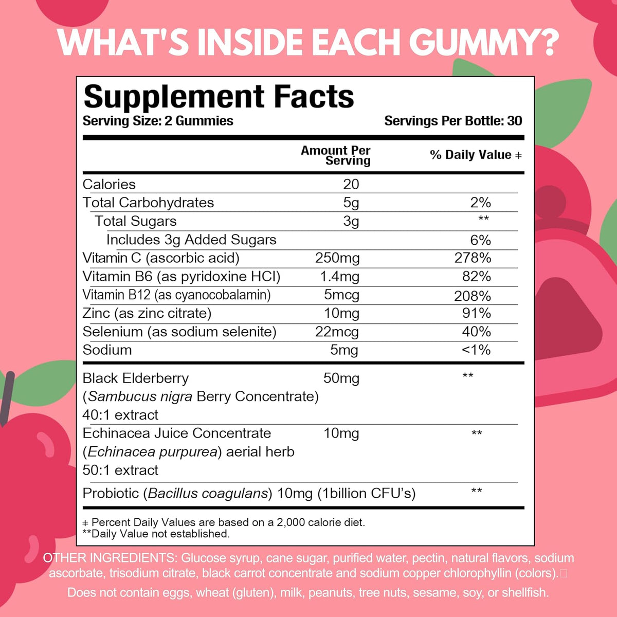 Viteey Children's Multivitamin Gummies with Probiotics – Immune Support Supplement for Kids – Berry Flavour – 60 Gummies - görsel 3