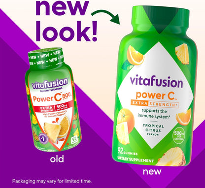 vitafusion Extra Strength Power C Gummy Vitamins – Tropical Citrus Flavour, 92 Count