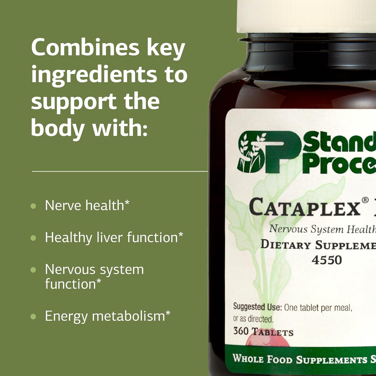 Standard Process Cataplex B2 - Nervous System Support Supplement - 360 Tablets - görsel 4