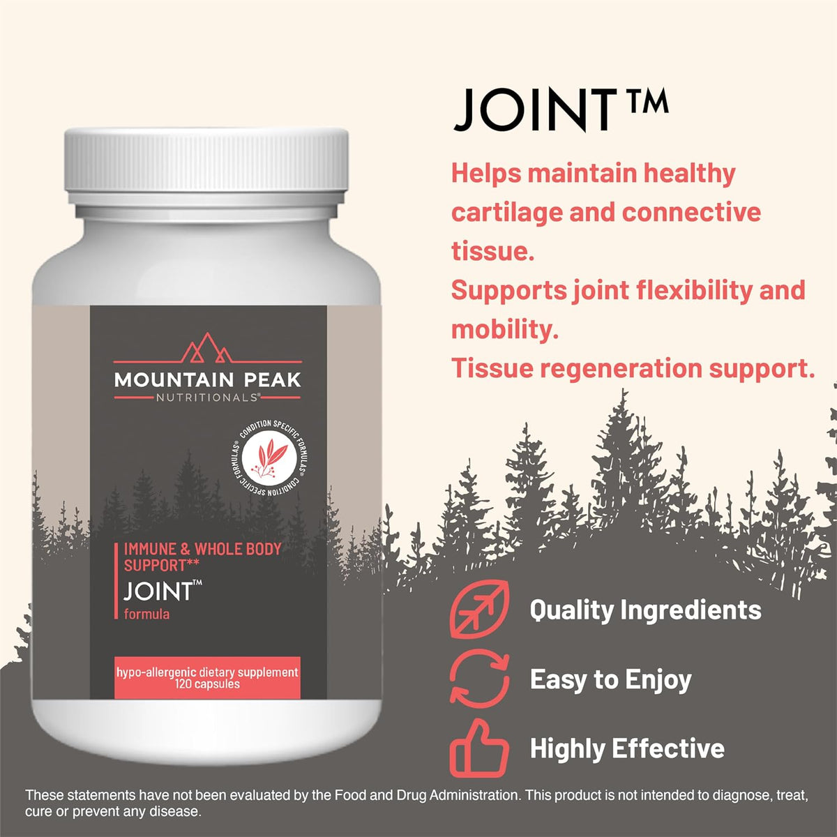 Mountain Peak Nutritionals Joint Formula - Joint Support Supplement with Glucosamine, Boswellia and Vitamin C - Supports Joint Flexibility and Mobility - Hypoallergenic (120 Capsules) - görsel 2