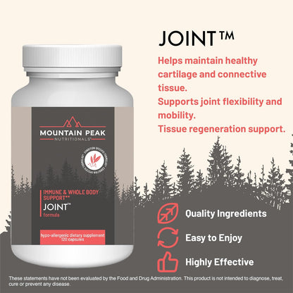 Mountain Peak Nutritionals Joint Formula - Joint Support Supplement with Glucosamine, Boswellia and Vitamin C - Supports Joint Flexibility and Mobility - Hypoallergenic (120 Capsules)