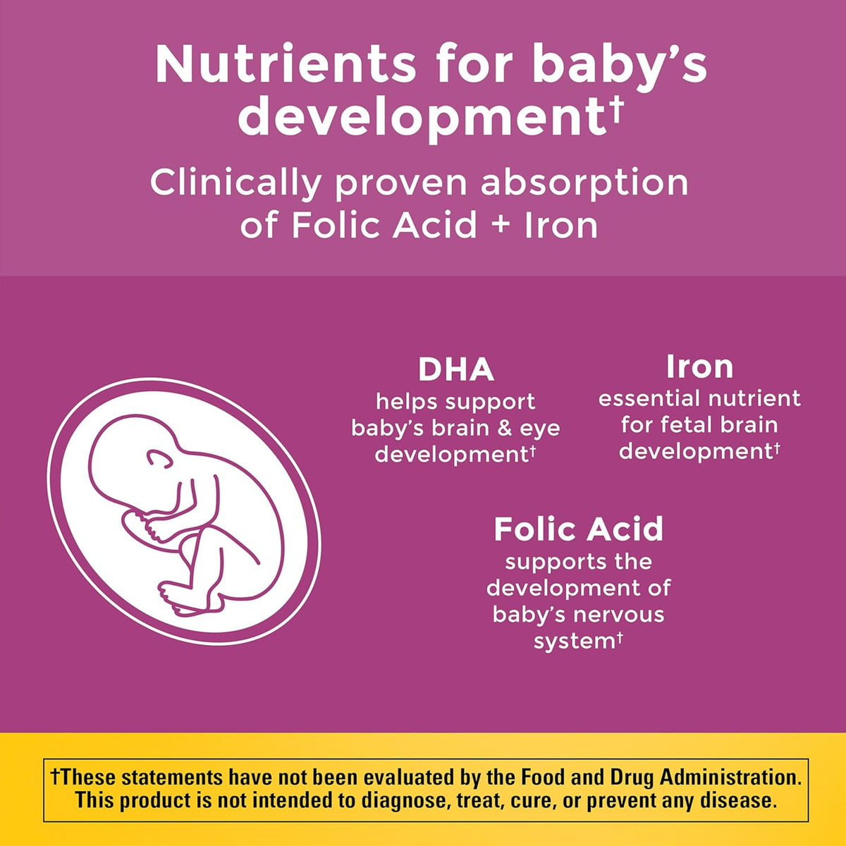 Nature Made Prenatal Vitamins with Folic Acid + DHA, 60 Softgels - görsel 2
