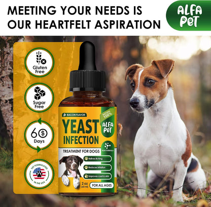 Yeast Infection Treatment for Dogs – Liquid Herbal Supplement – Bacon Flavour, 60 ml