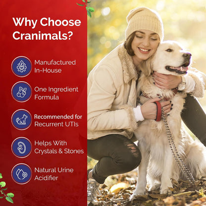 Cranimals Organic Cranberry Supplement for Dogs and Cats – Urinary Tract Support