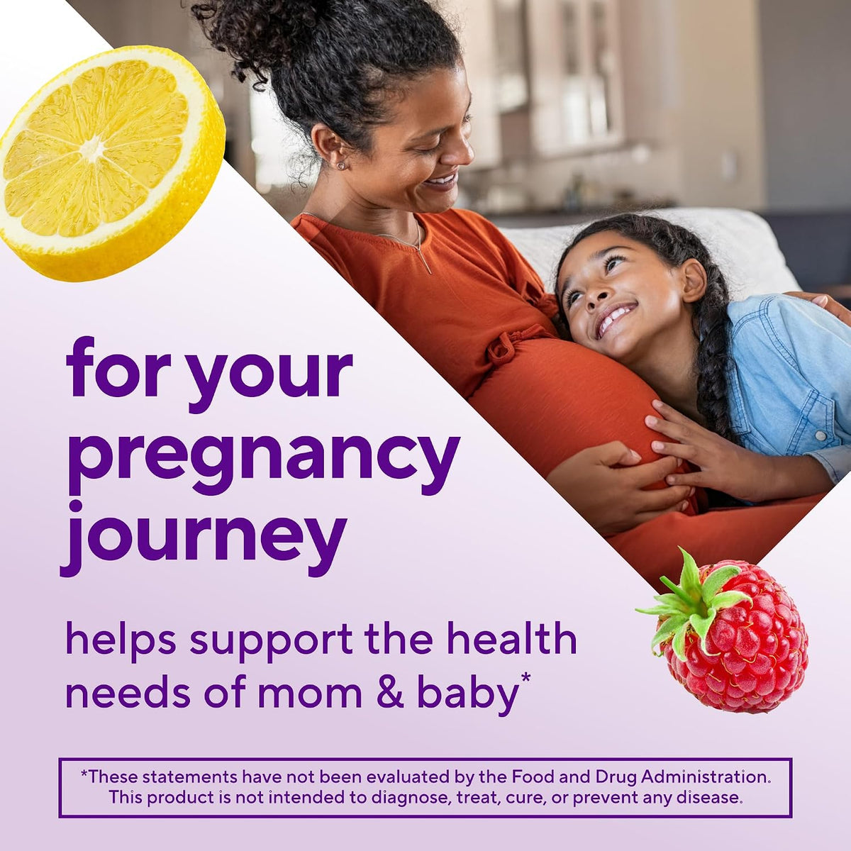 vitafusion PreNatal Gummy Vitamins - Raspberry Lemonade Flavour with Folate and DHA, 90 Count - görsel 3