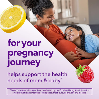 vitafusion PreNatal Gummy Vitamins - Raspberry Lemonade Flavour with Folate and DHA, 90 Count