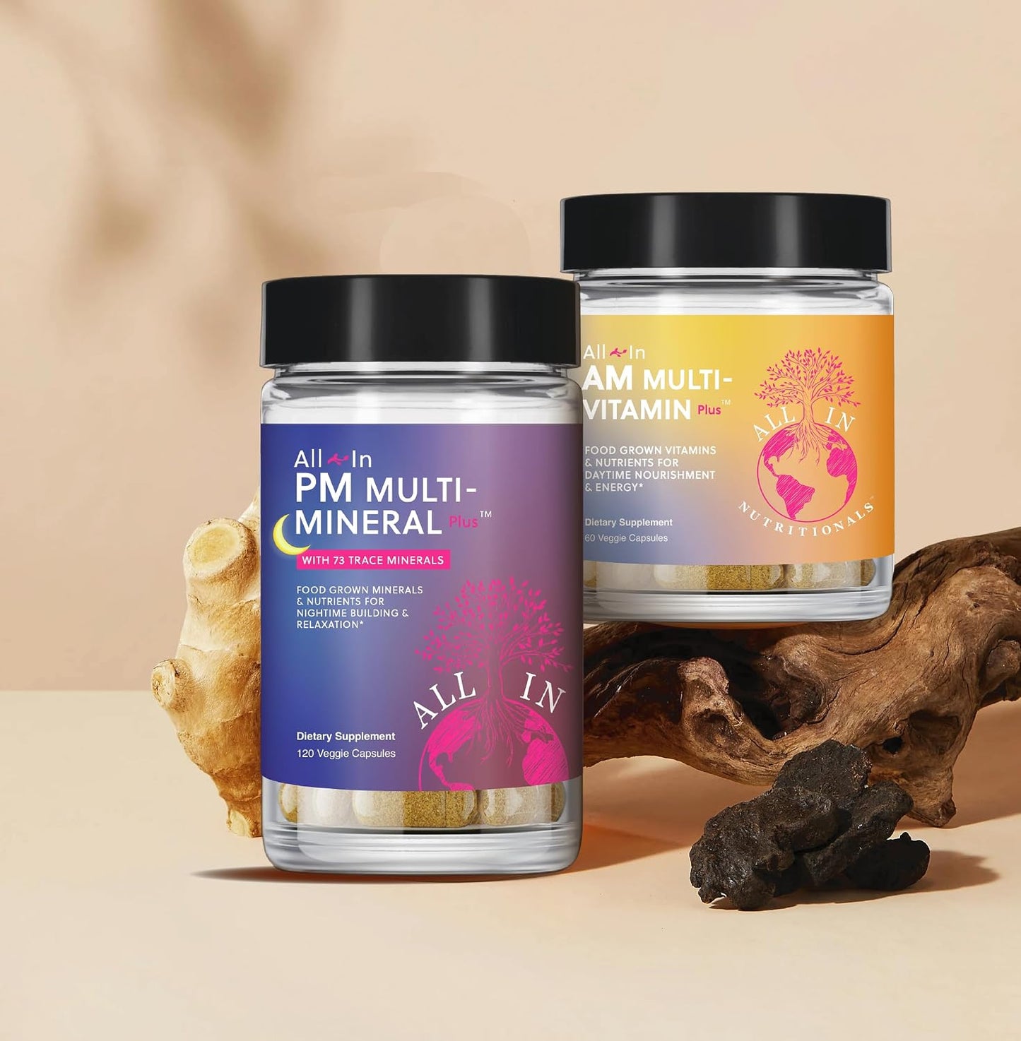 All In Nutritionals PM Multi-Mineral+ Tablet – Whole Food Mineral Supplement for Evening Rejuvenation & Sleep - görsel 2