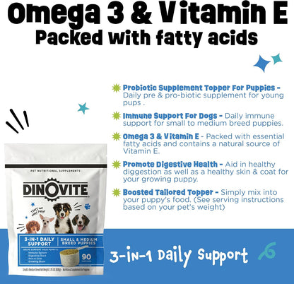 Dinovite Probiotic Food Topper for Puppies - – Digestive Health: Probiotics support regular digestion and help – Image 4