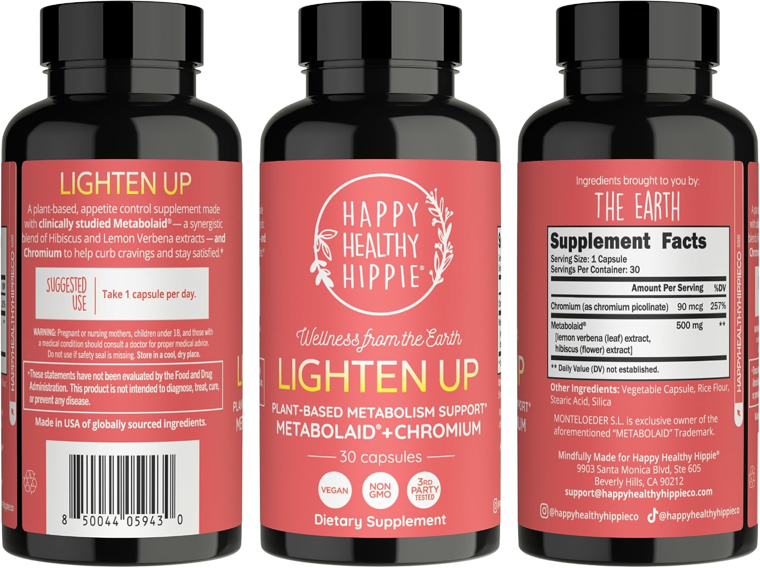 Happy Healthy Hippie GLP-1 Supplement with Metabolaid & Chromium – Appetite Control for Women – 30 Vegan Capsules - görsel 9