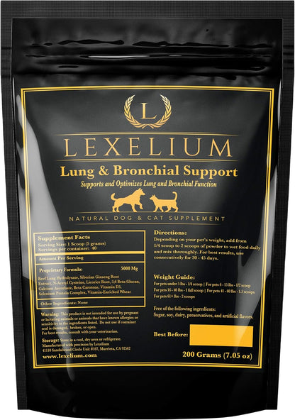 Lung & Bronchial Supplement for Dogs and Cats – Breathing Support Powder (200g)