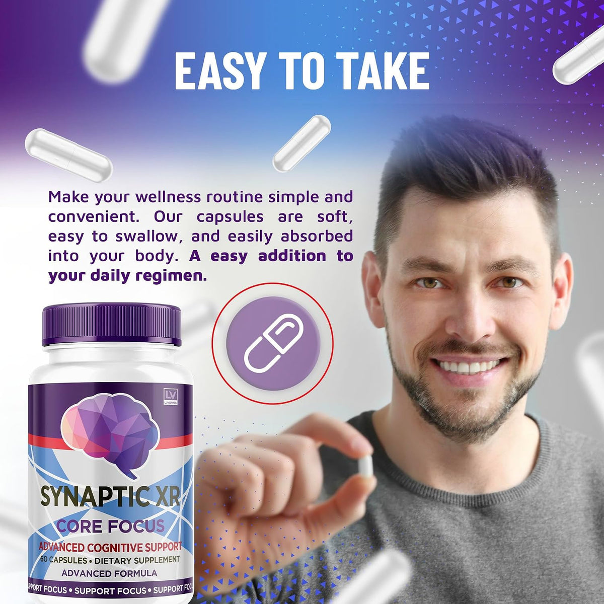 Synaptic XR Capsules (2 Pack) – Brain Focus Supplement by LIVORKA - görsel 4