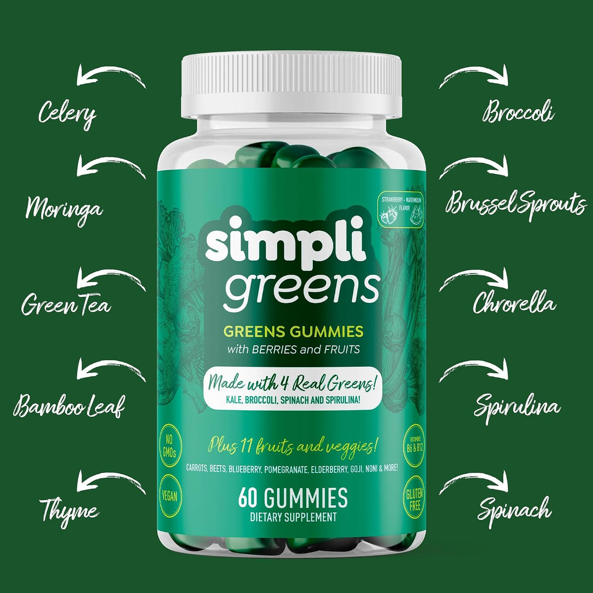 Vegan Superfood Gummies Supplement – 60 Count – Nutrient-Rich Gummy Vitamins – Supports Overall Wellness - görsel 4