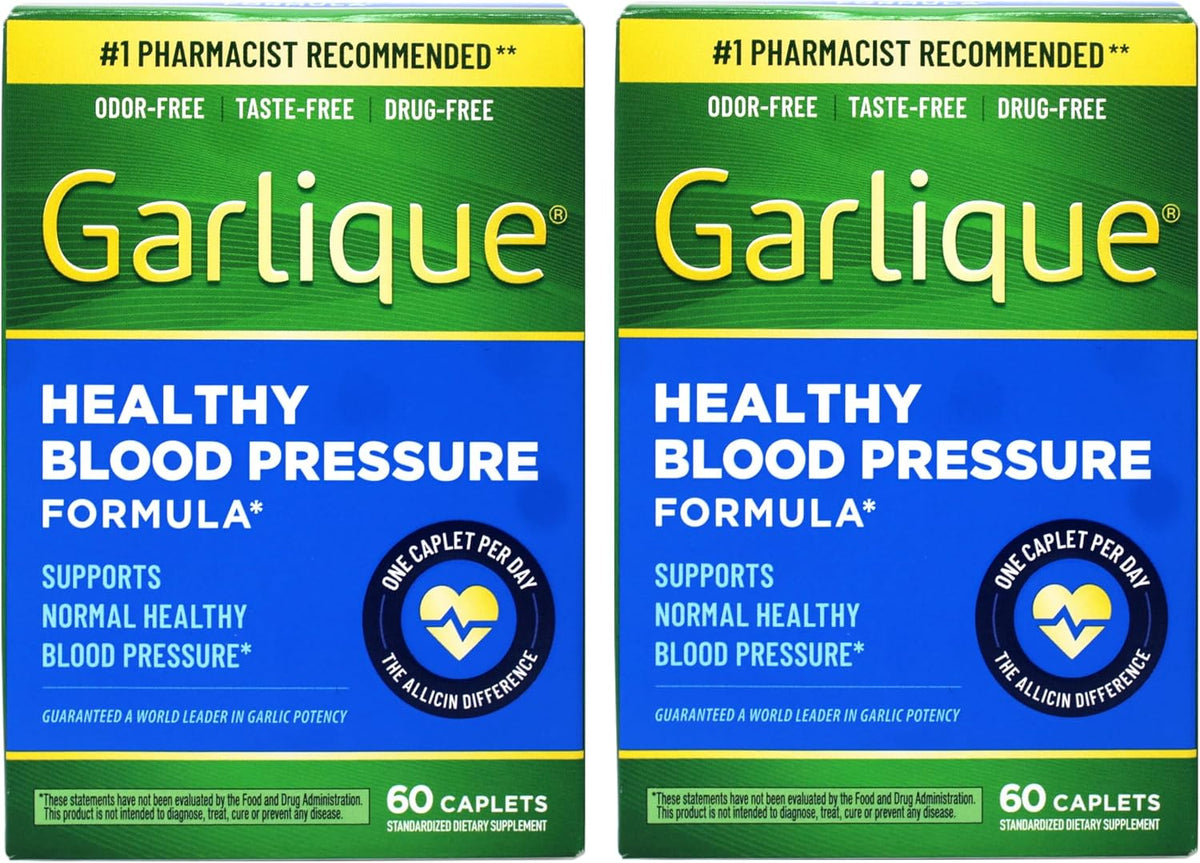 Garlique Healthy Blood Pressure Formula (60 Caplets, Pack of 2) - görsel 1