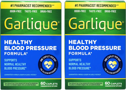 Garlique Healthy Blood Pressure Formula (60 Caplets, Pack of 2)