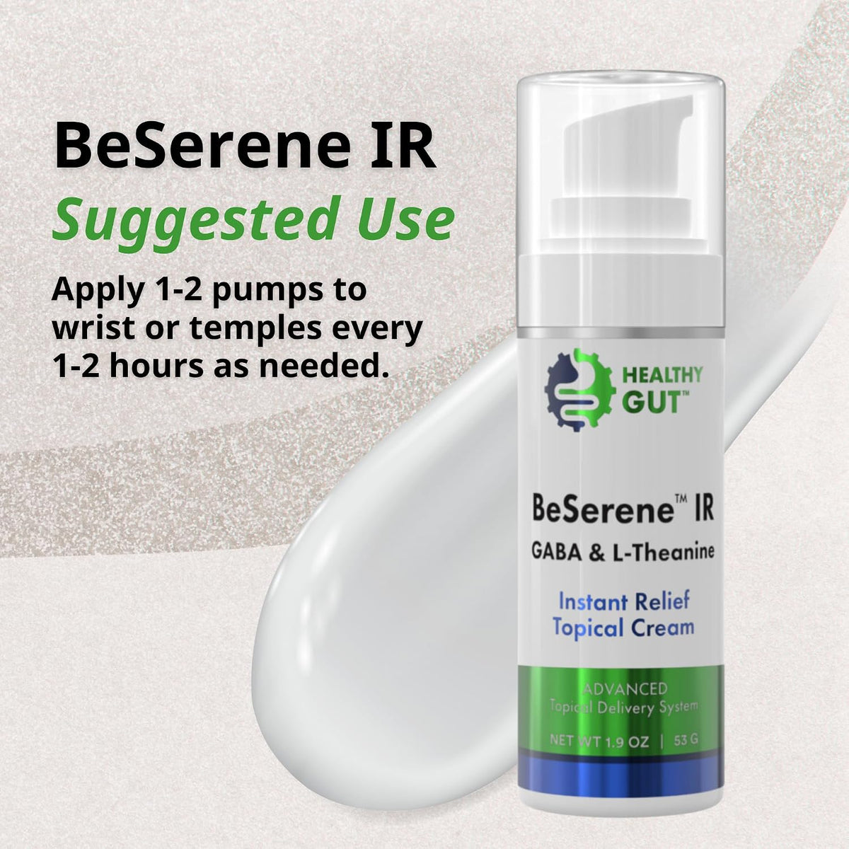 Healthy Gut BeSerene IR | GABA & L-Theanine | Instant Relief Cream | 54 g - görsel 8