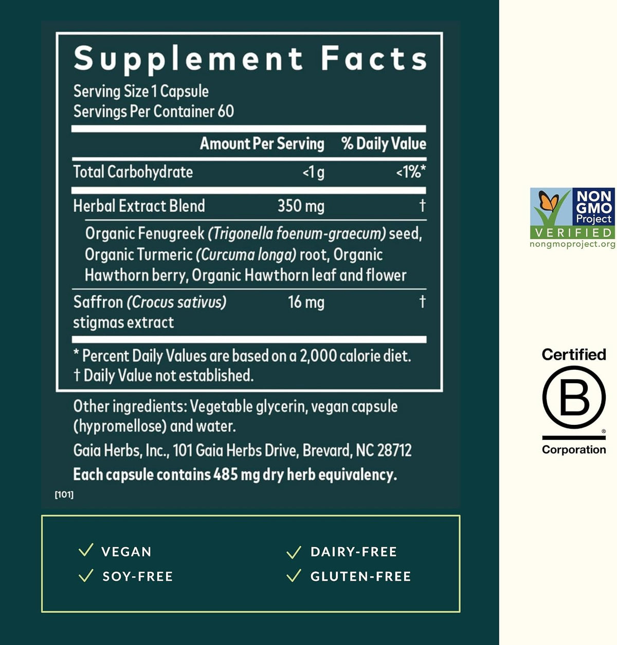 Gaia Herbs Period Cycle Serenity - with Saffron for Mood Support - 60 Vegan Liquid Phyto-Caps (60 Servings) - görsel 3