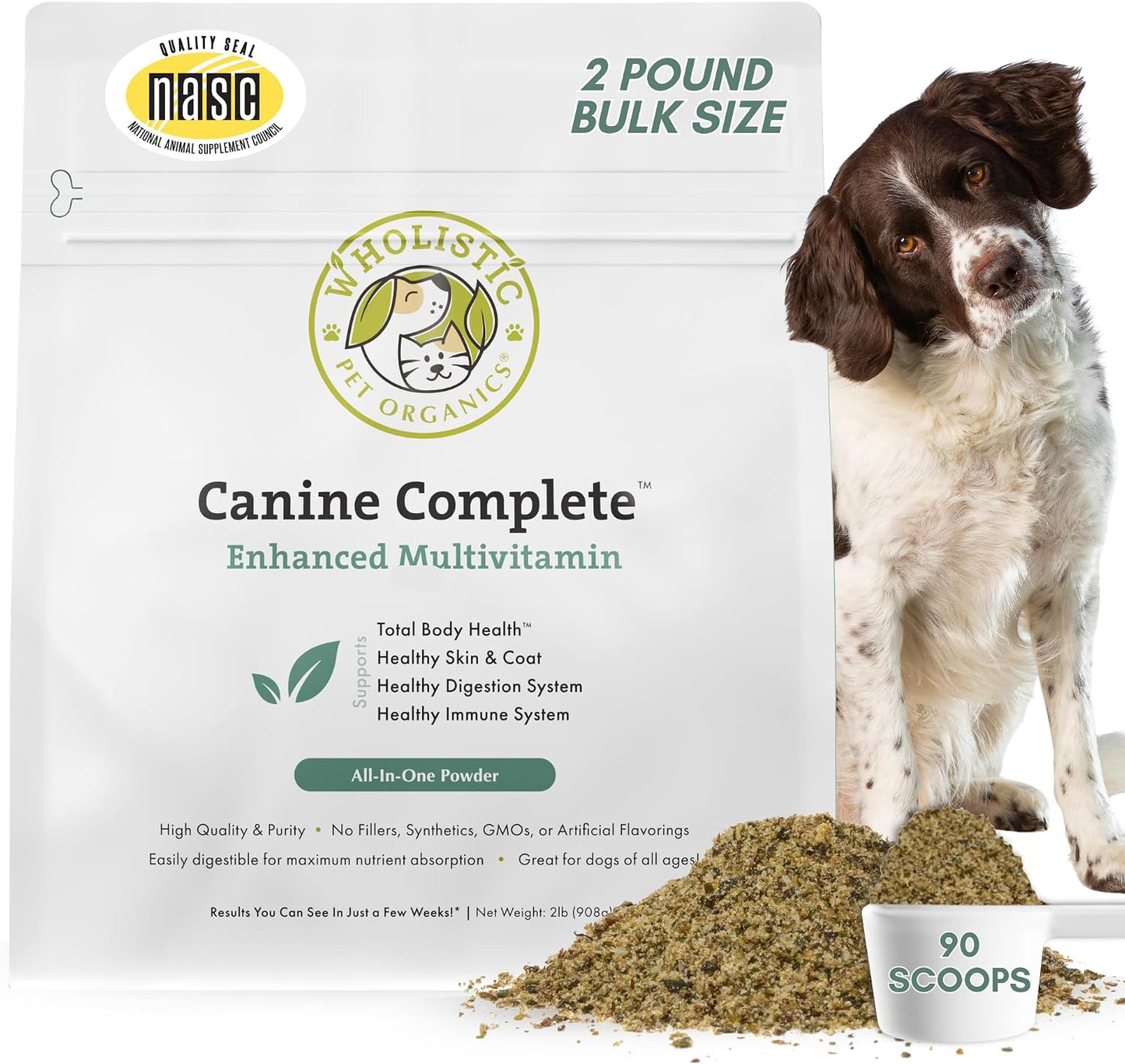 Wholistic Pet Organics Canine Complete Dog Multivitamin Powder, 2 lb - görsel 1