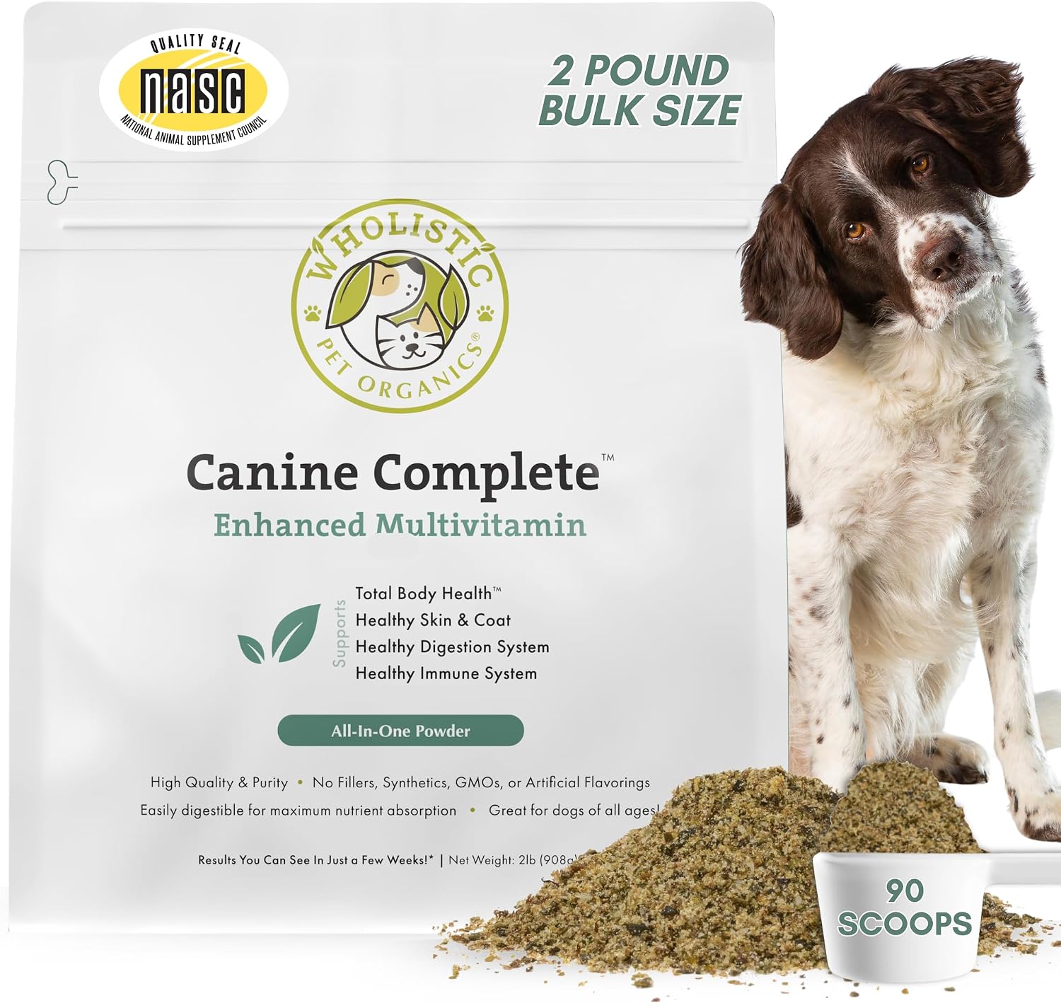 Wholistic Pet Organics Canine Complete Dog Multivitamin Powder, 2 lb - görsel 1