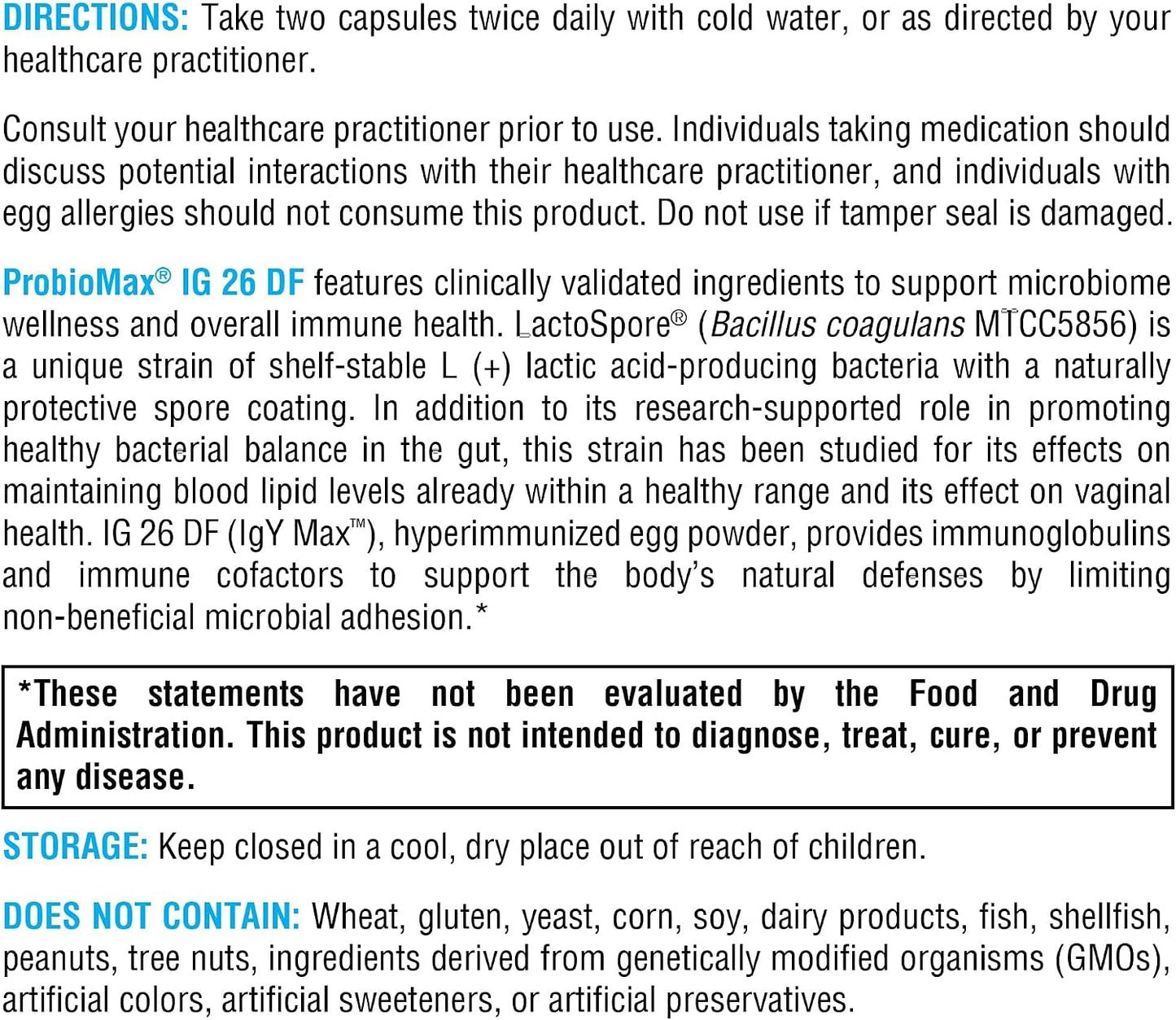 XYMOGEN ProbioMax IG 26 - Immunised Egg Powder & Bacillus Coagulans, 120 Capsules - görsel 7