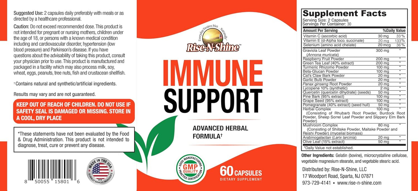 Rise-N-Shine Immune Support Supplement – 60 Capsules - görsel 3