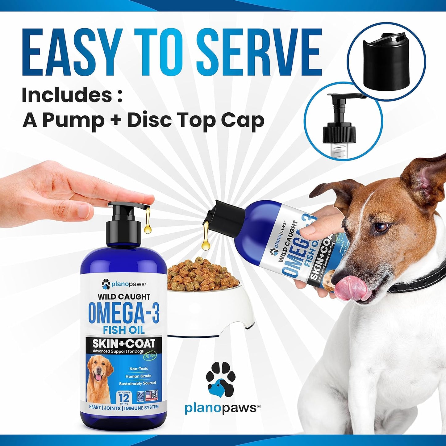 Planopaws Omega-3 Fish Oil for Dogs – Wild-Caught Liquid Fish Oil Supplement - görsel 5