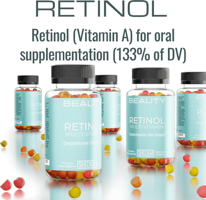 SHIZAM Retinol Vitamin A Gummies for Clear Complexion & Glowing Skin
