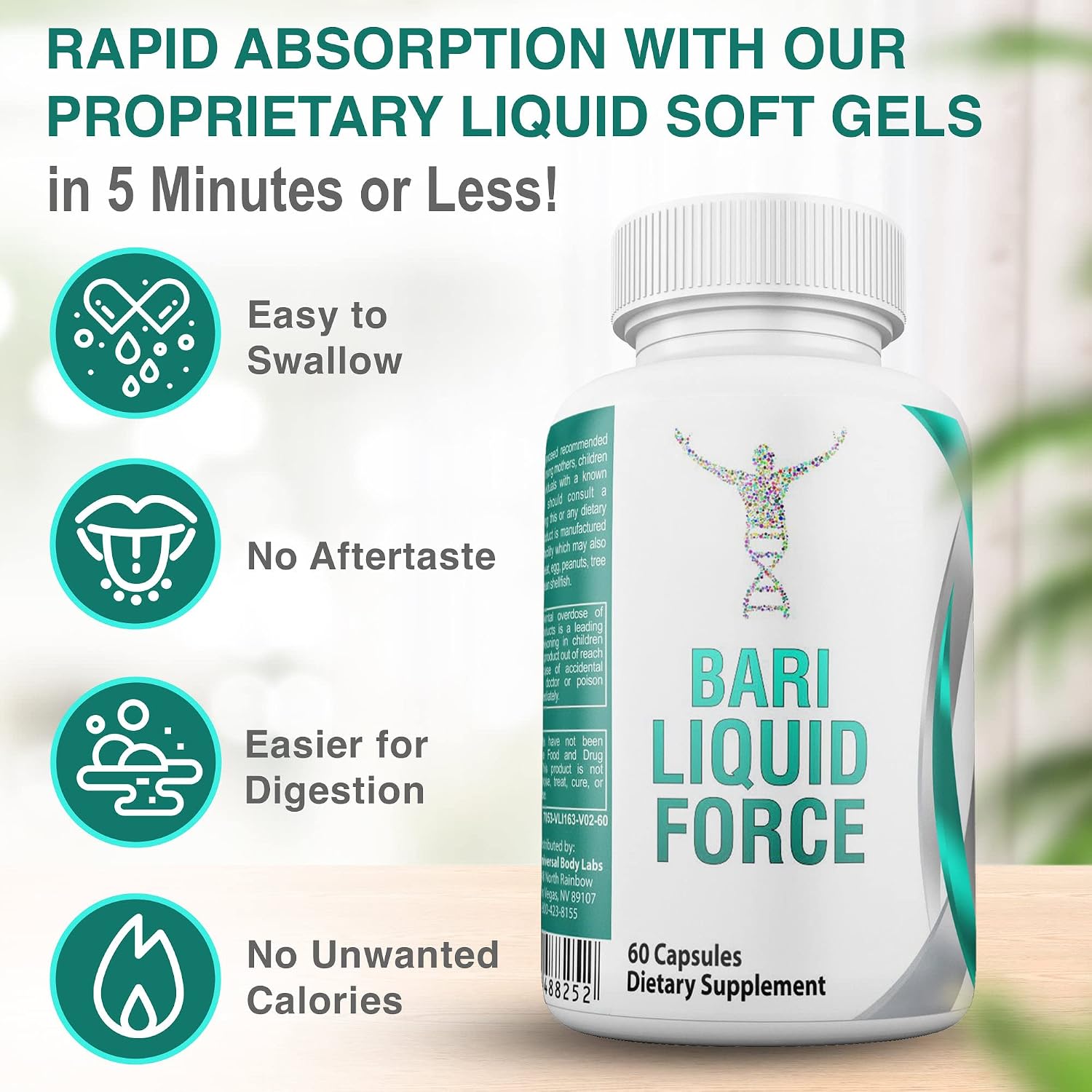 Gastric Bypass Vitamins with Iron Plus 42 Super Fruits & Vegetables – Quick-Dissolve Gel Caps - görsel 6
