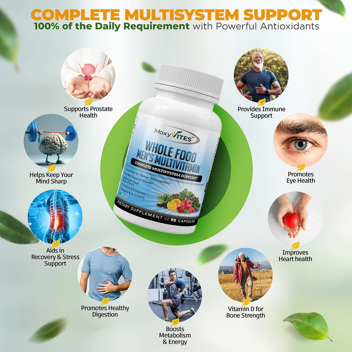 Methylated Men's Multivitamin with 44 Organic Whole Foods & Fermented Nutrients - görsel 3