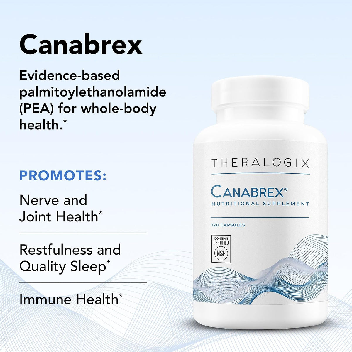 Theralogix Canabrex Palmitoylethanolamide (PEA) Supplement - Joint, Sleep & Immune Support - NSF Certified - 120 Capsules - görsel 4