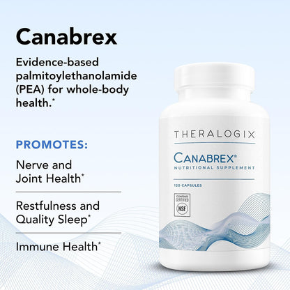Theralogix Canabrex Palmitoylethanolamide (PEA) Supplement - Joint, Sleep & Immune Support - NSF Certified - 120 Capsules
