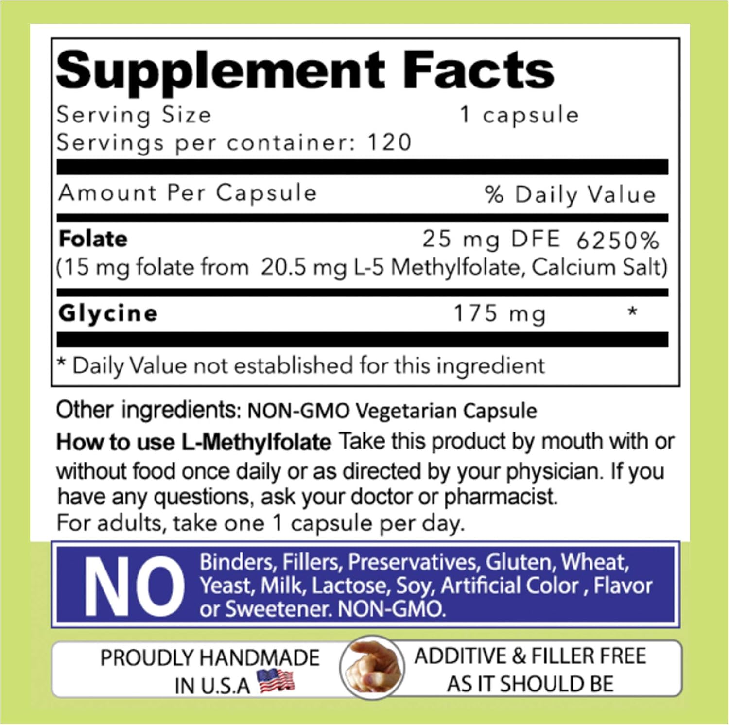 L-Methylfolate 15mg – Active 5-MTHF Methylated Folate Supplement for Brain Health, Focus and Mood Support - görsel 9